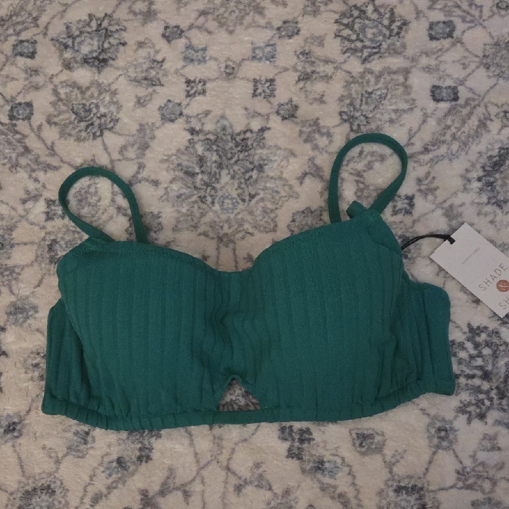 Shade & Shore | green bikini top, pushup, lightly lined